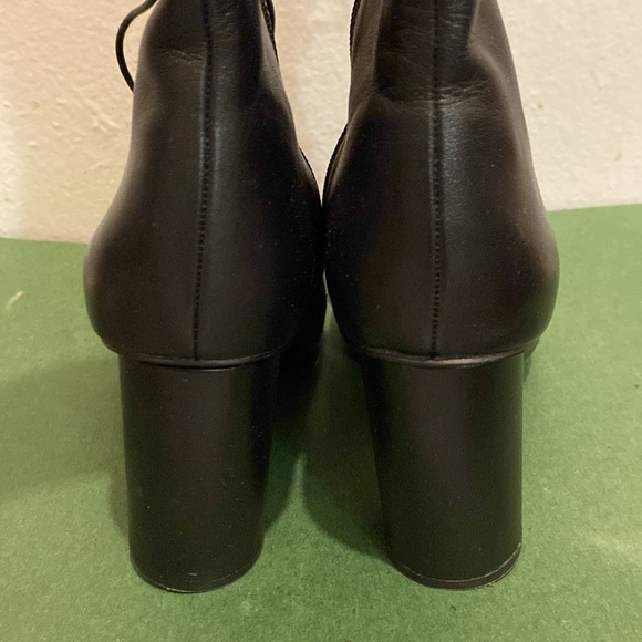 Zara Laced Leather Heeled Ankle Boots - Picture 7 of 10